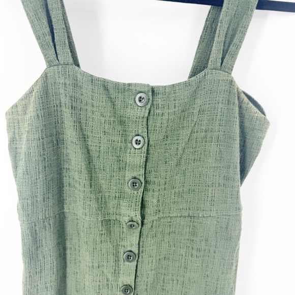 ✅ MADEWELL Texture & Thread Button-Front Tank Dress SIZE SMALL GREEN - Picture 5 of 7
